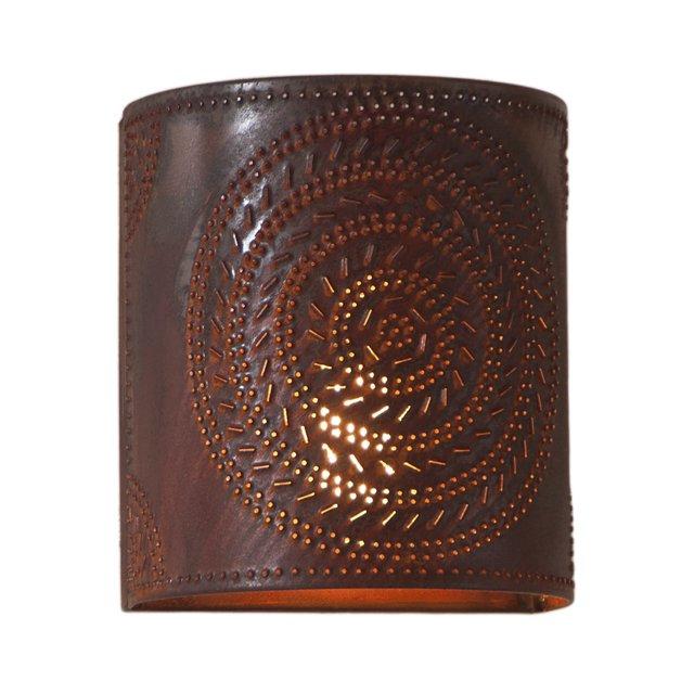 JepoIA 724CRT - Chisel Pattern One-Light Wall Sconce in Rustic Tin