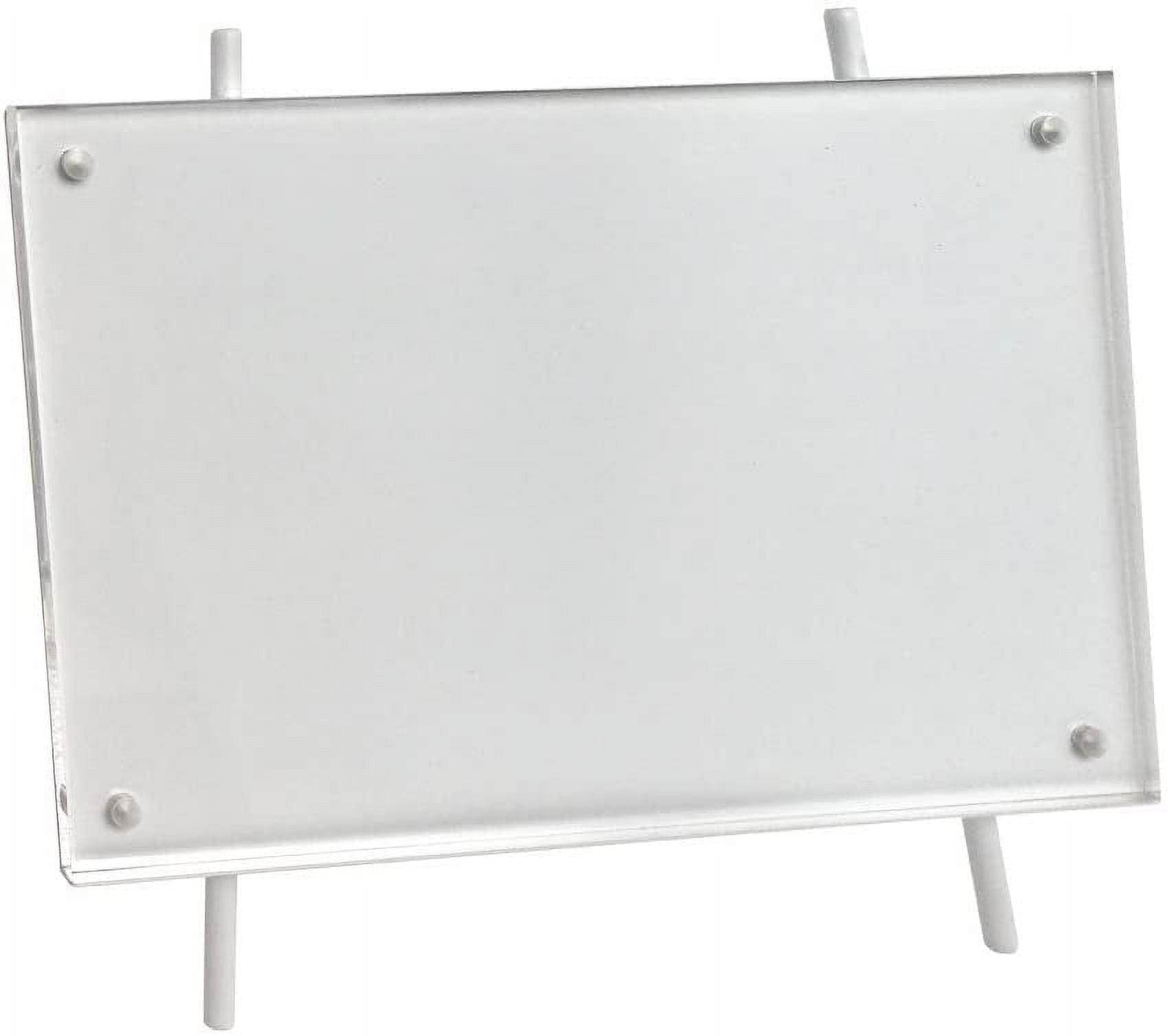 White Acrylic Magnetic Easel Frame with Silver Finish