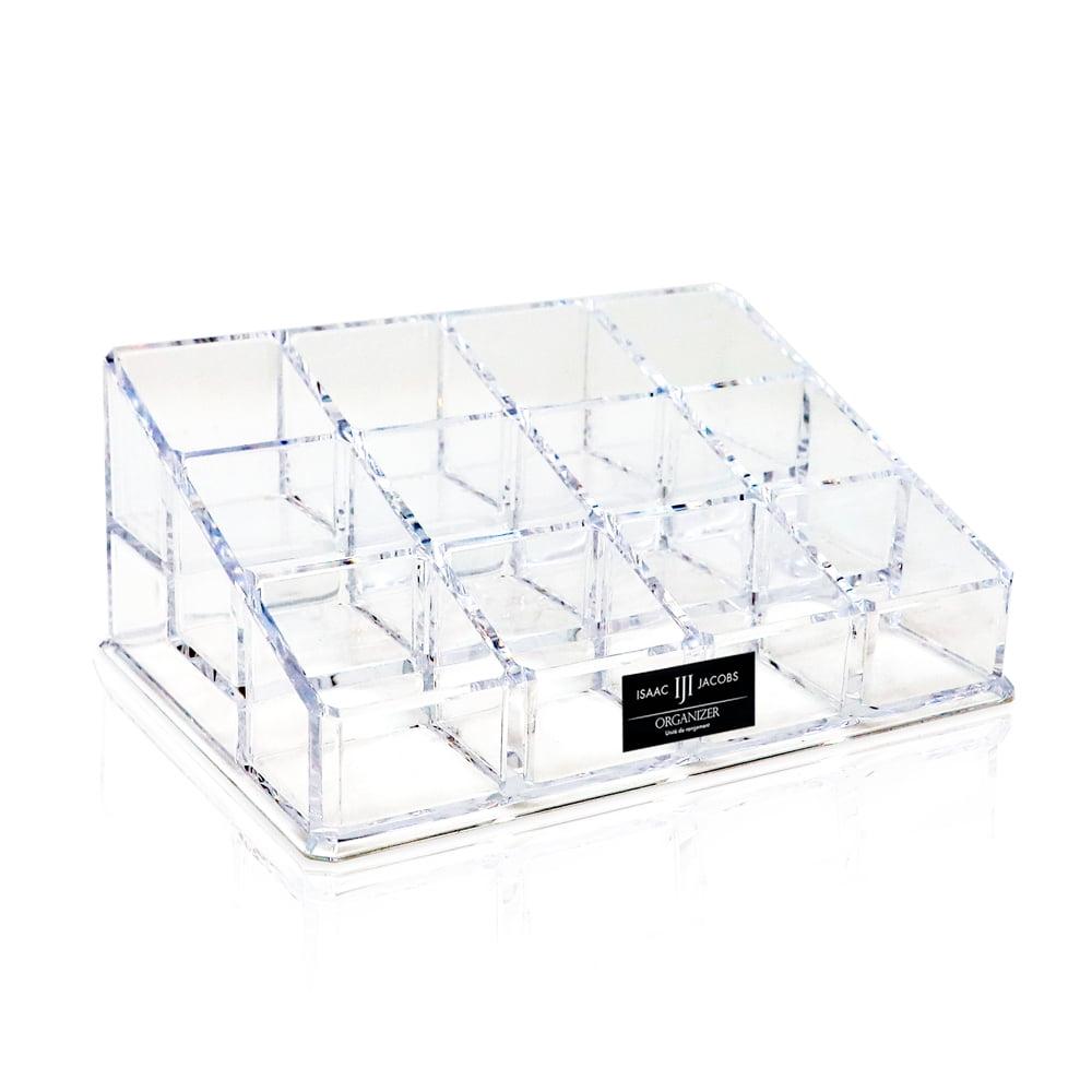 Clear Acrylic 12-Compartment Makeup and Nail Polish Organizer