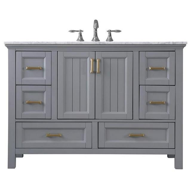 Isla 48" Marble Countertop Single Vanity w/o Mirror Gray