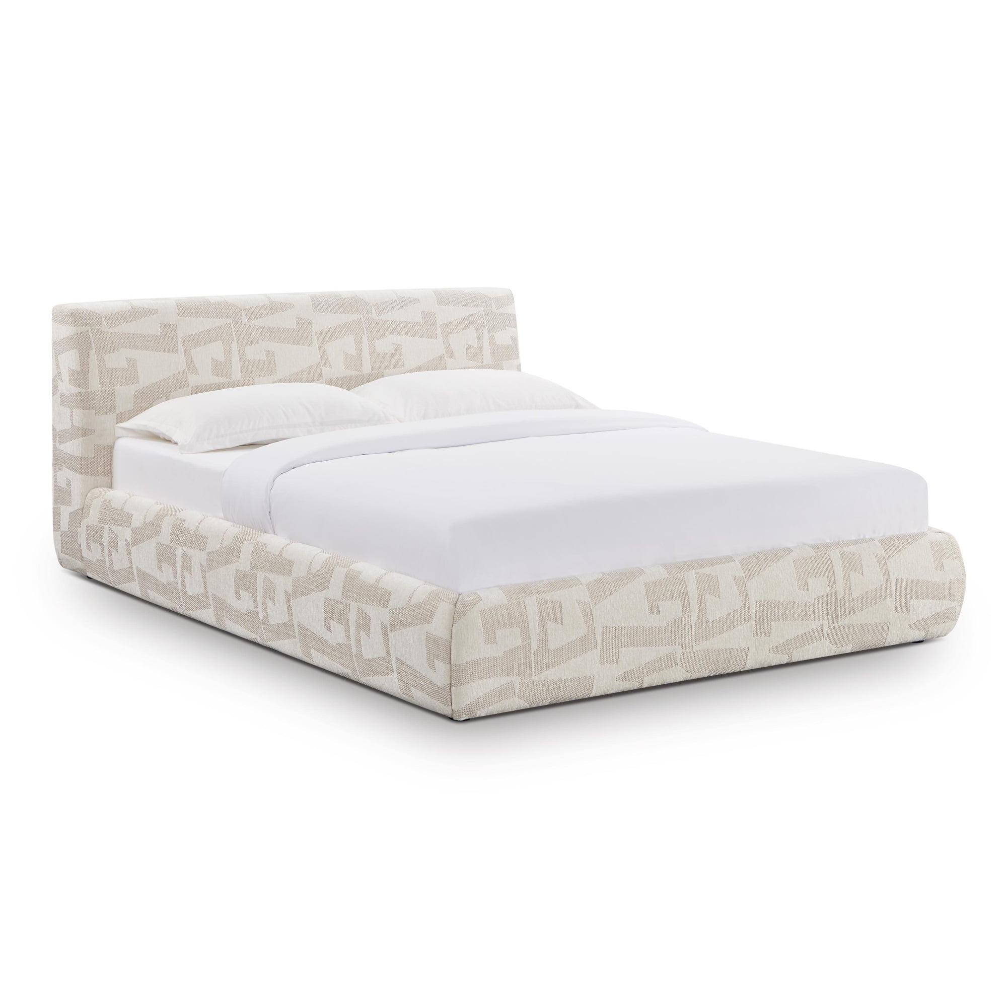 Isla Cream Pattern Queen Bed