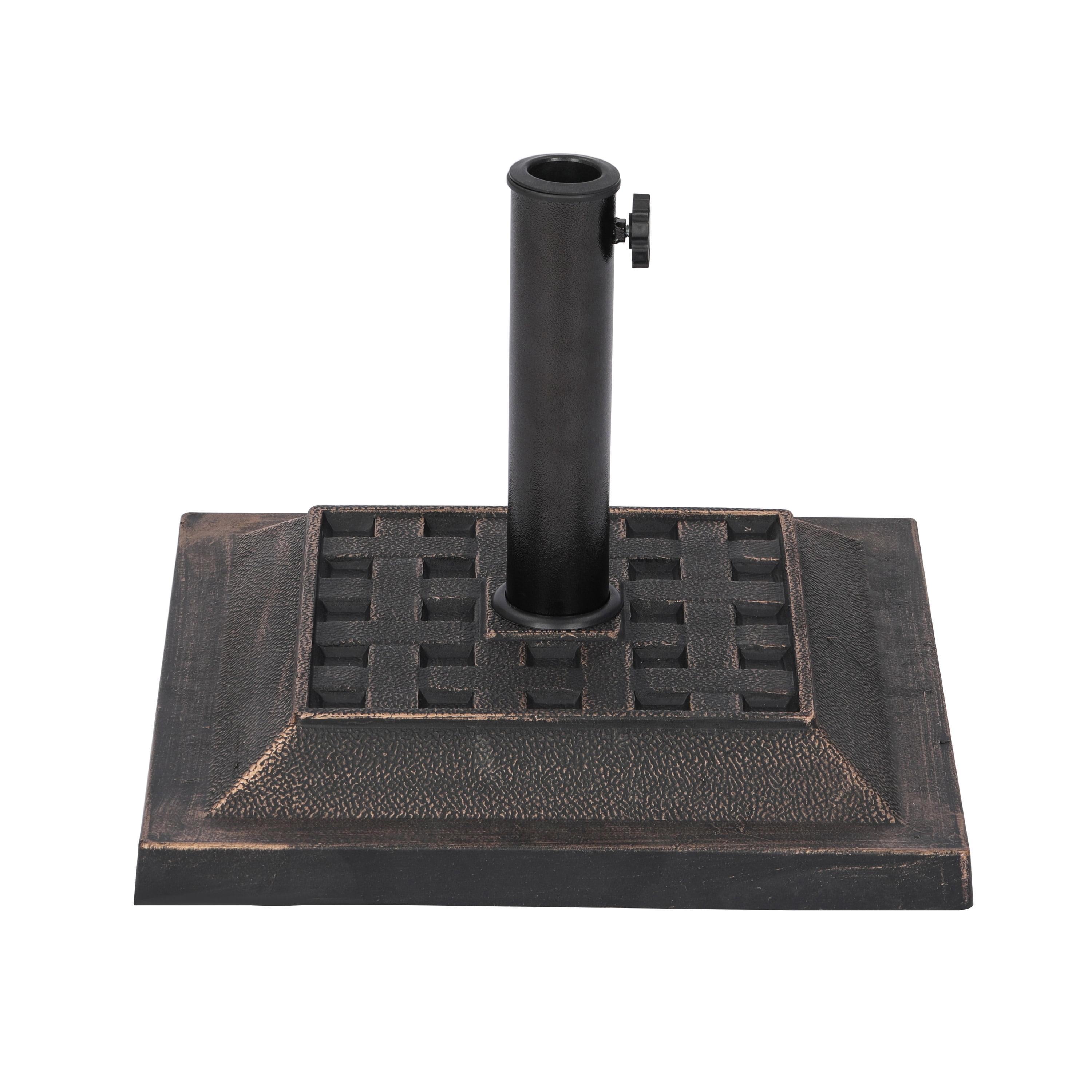 Bronze 26-lb Square Resin Umbrella Base with Metal Stem