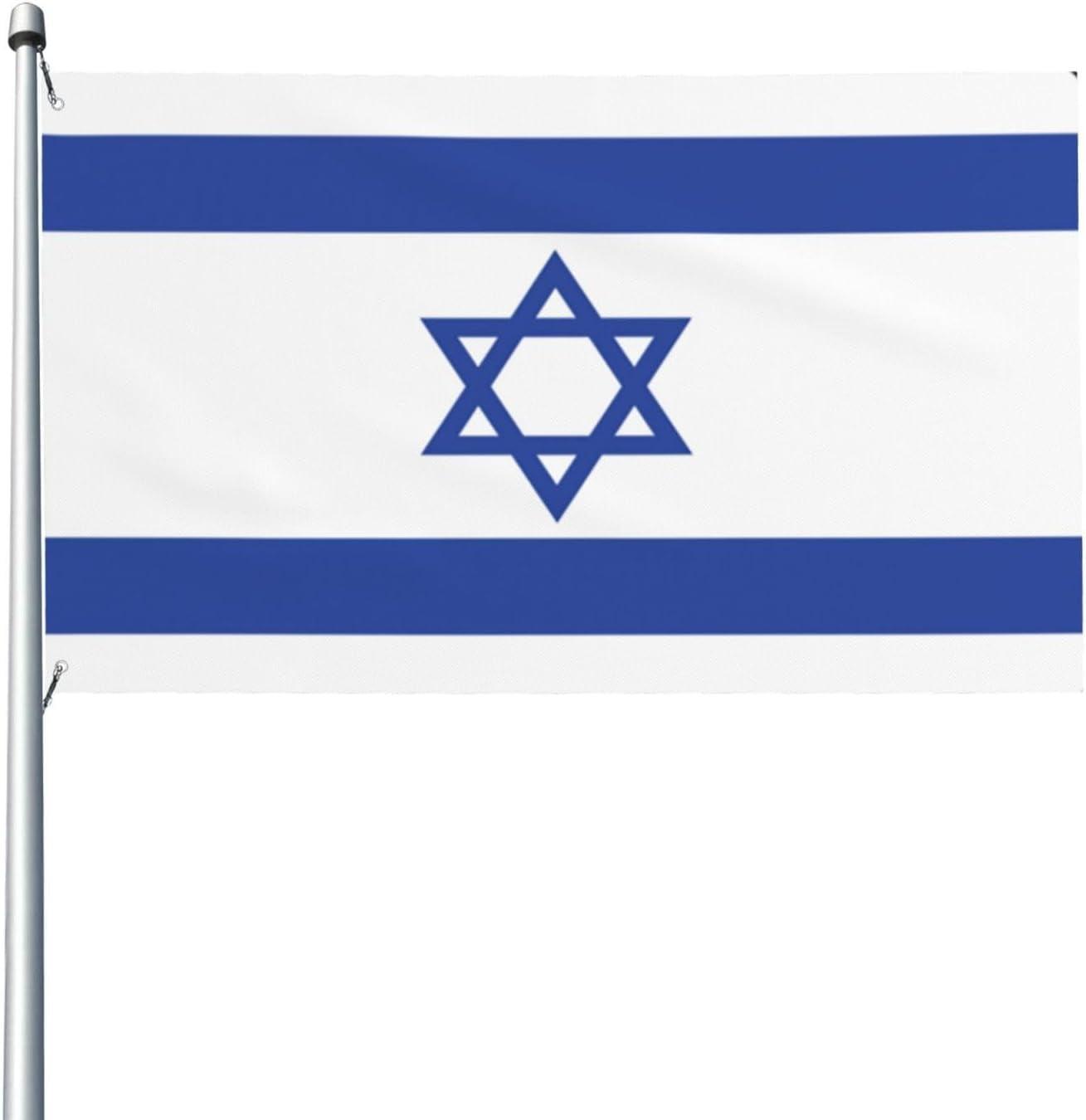 Fly Breeze 3x5 Foot Israel Flag - Vivid Color and Fade proof - Canvas Header and Double Stitched - Israeli National Flags Polyester with Brass Grommets 3 X 5 Ft as show