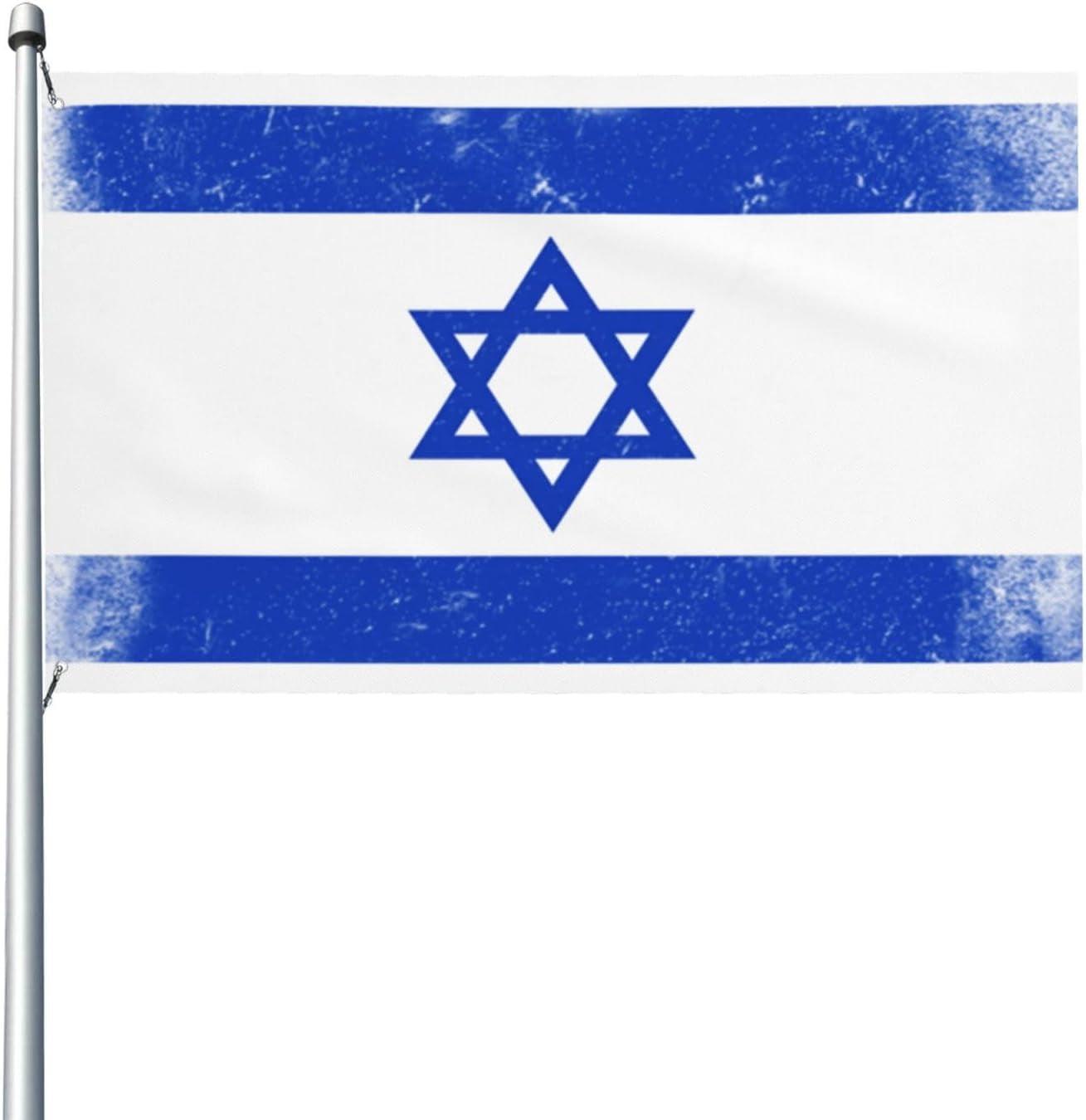 Fly Breeze 3x5 Foot Israel Flag - Vivid Color and Fade proof - Canvas Header and Double Stitched - Israeli National Flags Polyester with Brass Grommets 3 X 5 Ft as show