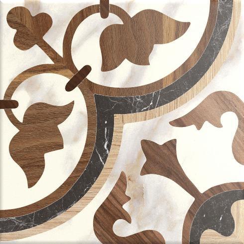 Istanelle 8" Brown and White Porcelain Encaustic Tile