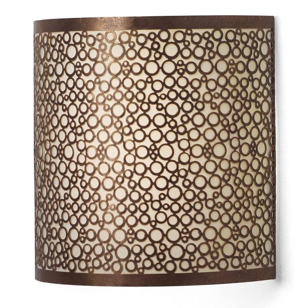 Olita Barrel Wireless Wall Sconce with Circular Bronze Overlay