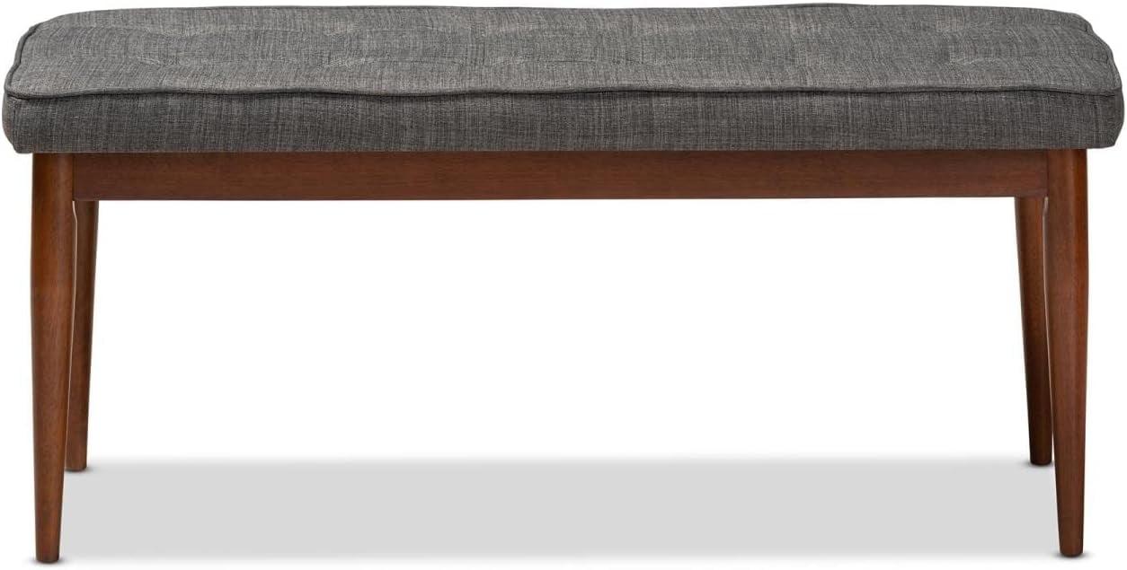 Itami Dark Gray Upholstered Medium Oak Bench