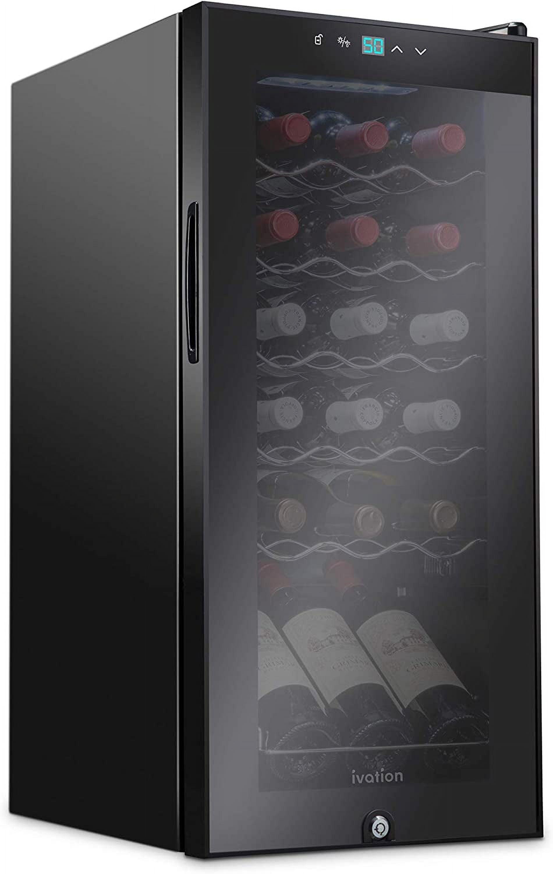 Ivation 18 Bottle Wine Cooler Fridge, Compressor Refrigerator W/Lock