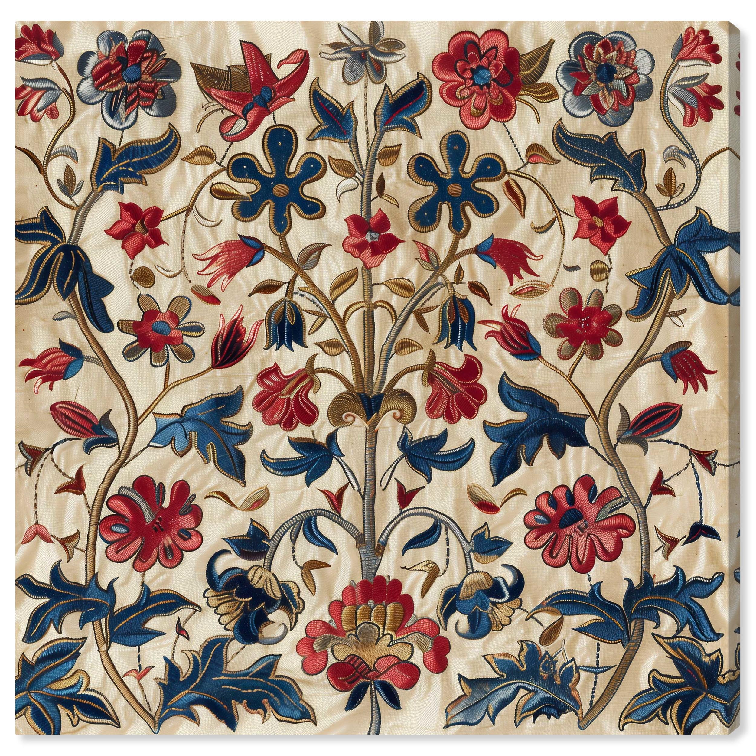 Art Remedy Ivory Floral Embroidery Chic Farmhouse Wall Art by Art Remedy