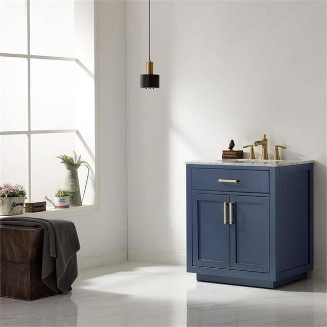 Ivy 30" Marble Countertop Single Vanity w/o Mirror Royal Blue