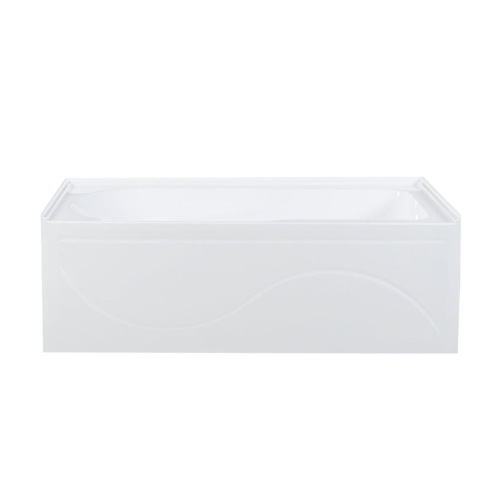 Ivy 60" x 30" White Acrylic Alcove Bathtub with Apron