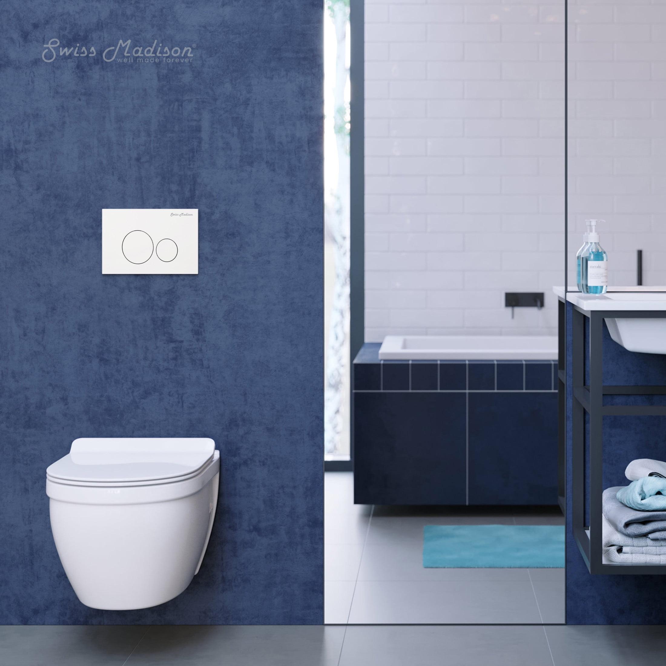 Swiss Madison SM-WT0901GW Ivy Wall-Hung Toilet Bundle 0.8/1.6 GPF Dual Flush With Flush Plate