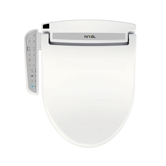 Ivyel GL-3 Smart Electric Bidet for Toilet Seat,Fits Round Toilets,Stainless Steel Self Cleaning Nozzle,Heated bidet Toilet Seat with Warm Water,Air Dryer,Intensive Wash