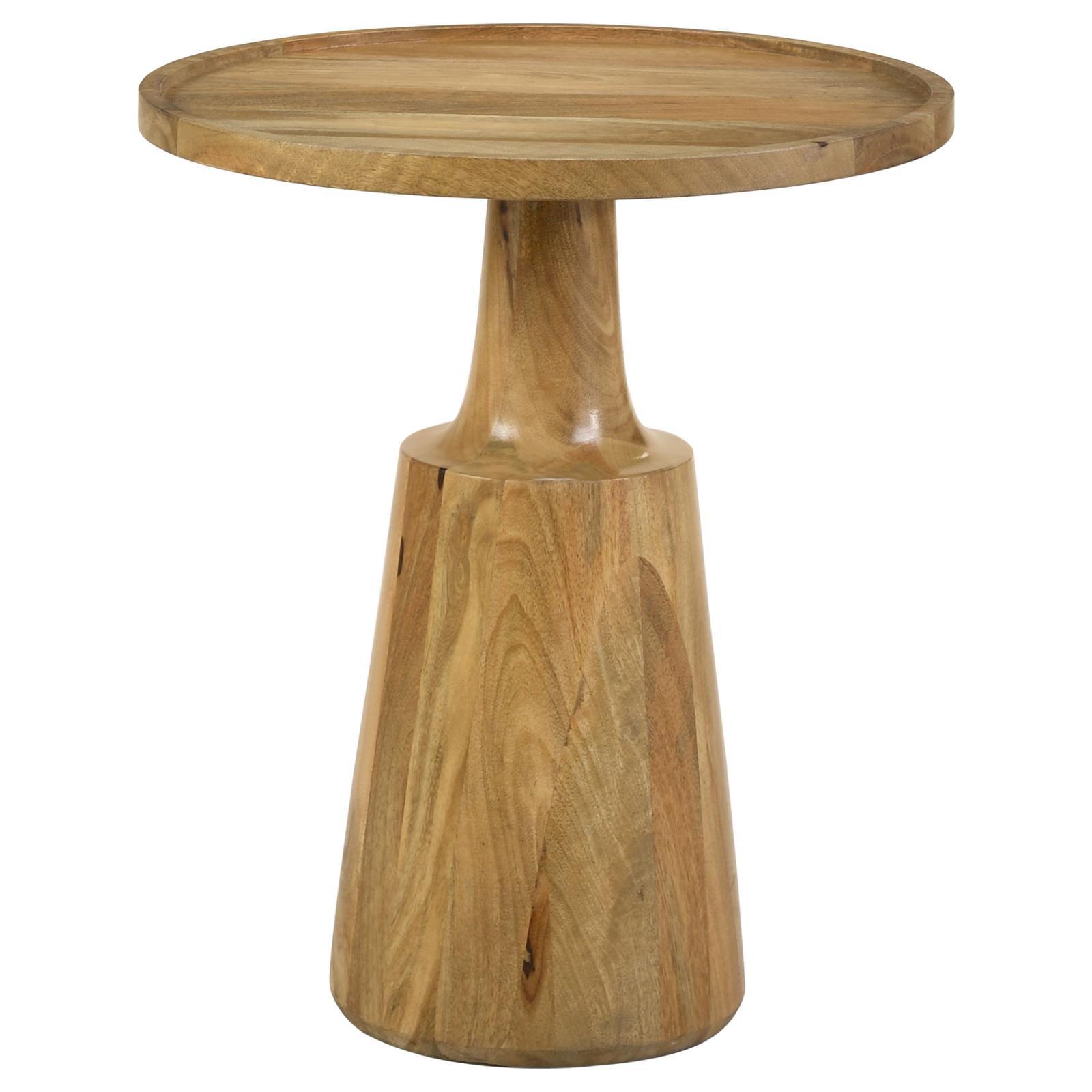 Natural Mango Wood Round Accent Table