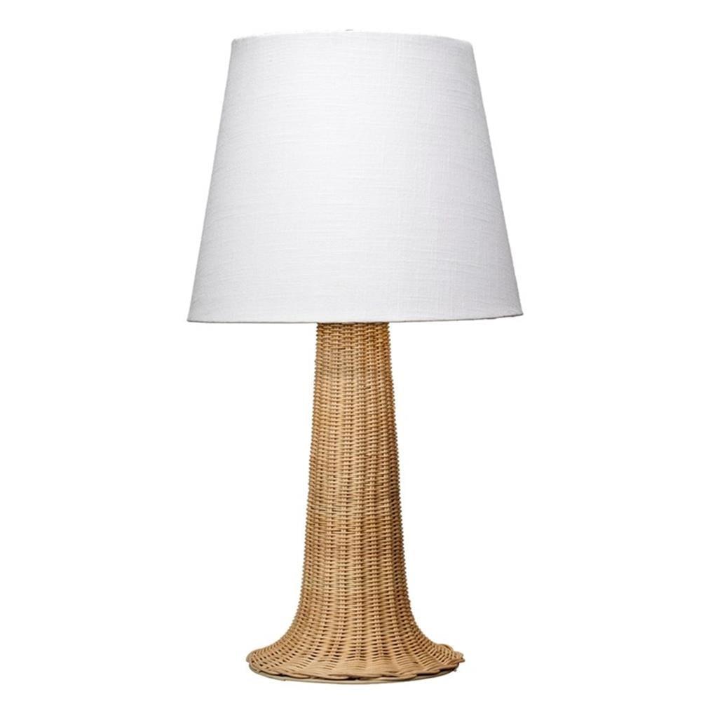 Splendor Home Winston Woven Table Lamp: Handcrafted, Rattan Vine Base, Cotton Shade, Brass Hardware