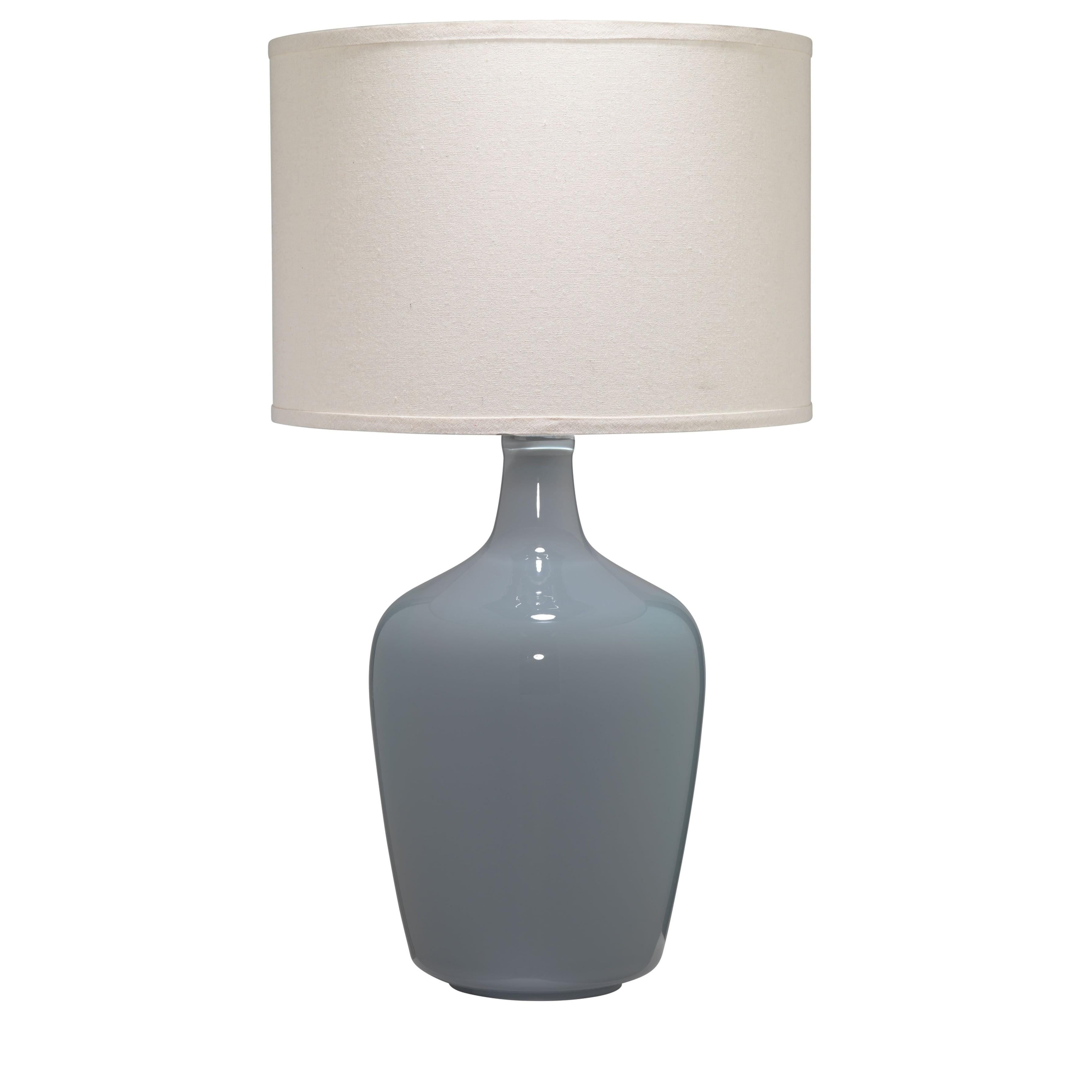 Splendor Home Plum Jar Ceramic Table Lamp with Drum Shade Gray : Modern Glossy Finish, 3-Way Switch, UL Listed