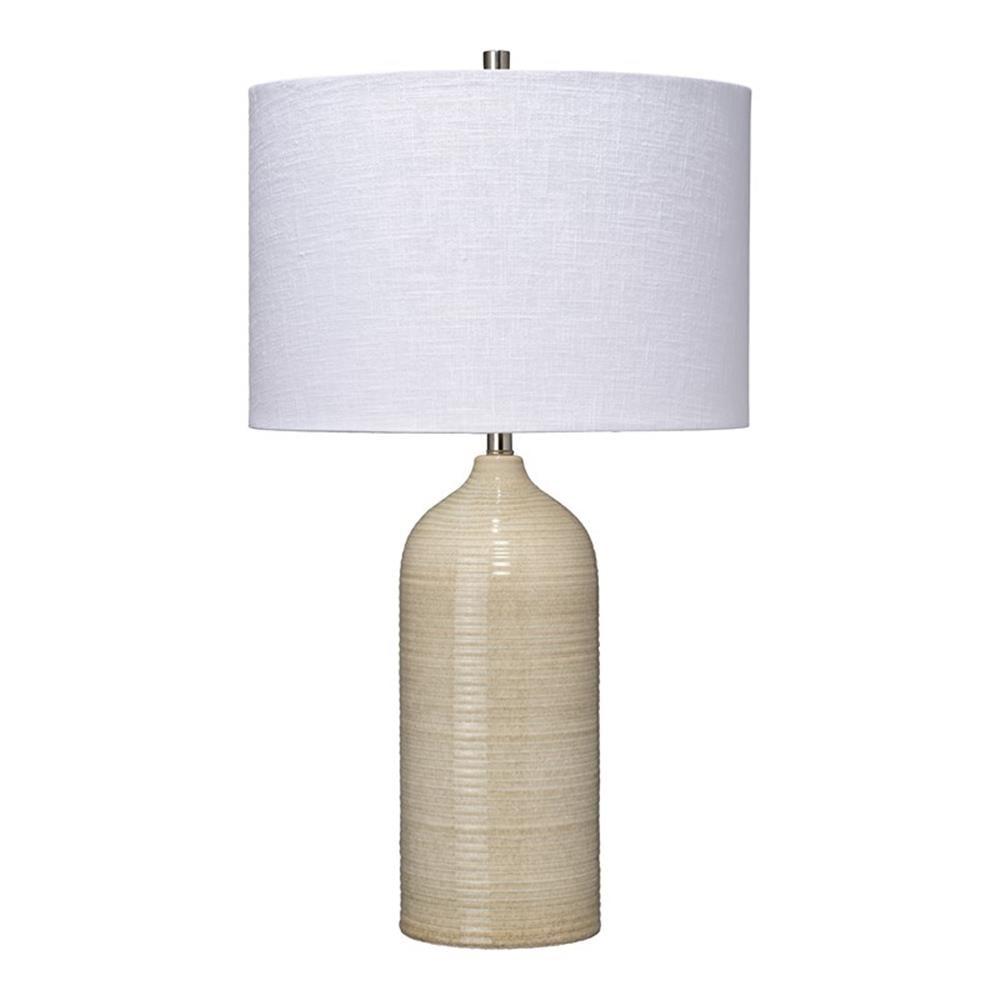 Marina Ceramic Table Lamp Taupe - Splendor Home: UL Listed, Linen Shade, 1-Way Switch