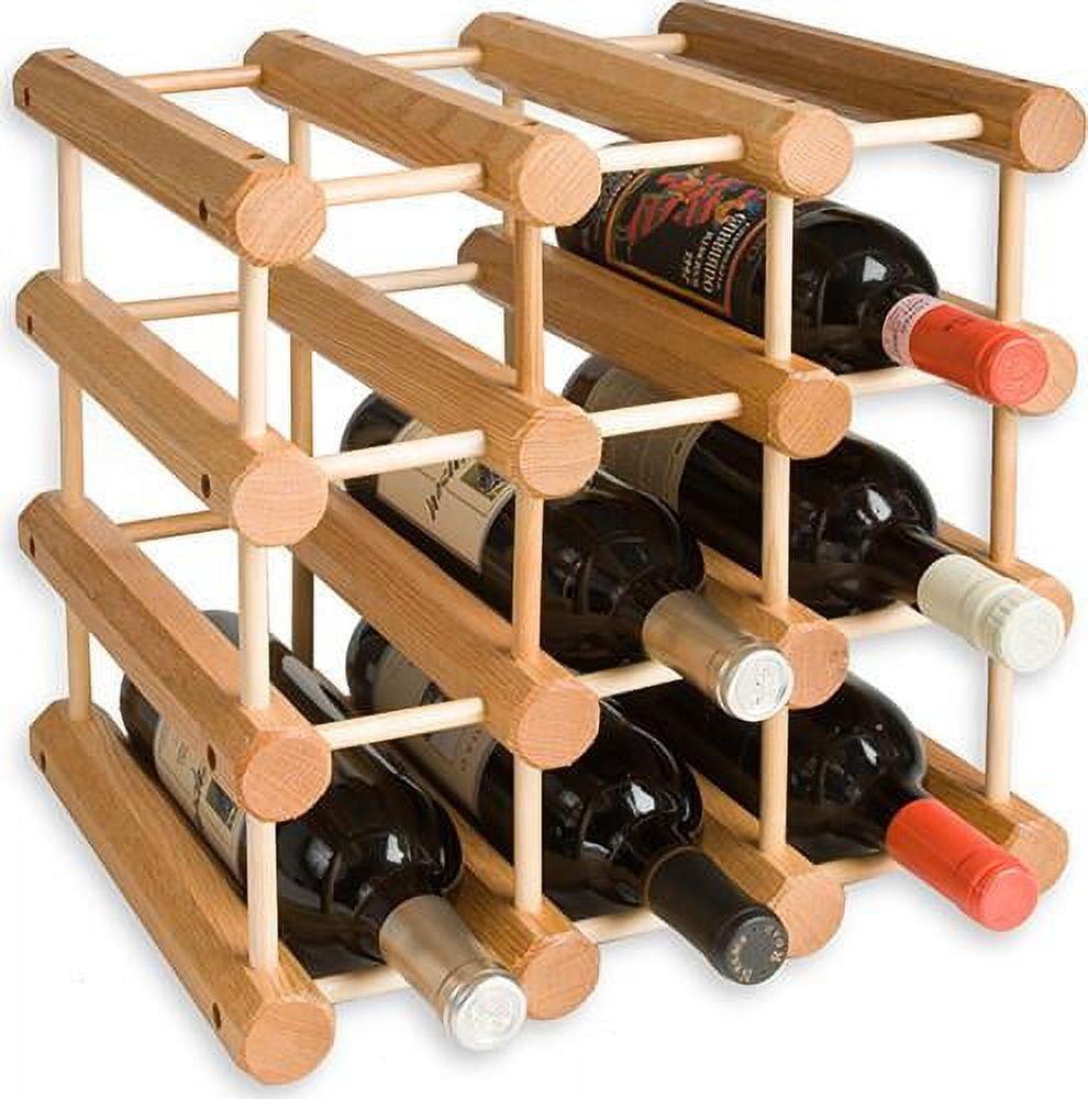 J.K. Adams Ash Wood 12-Bottle Wine Rack, Natural