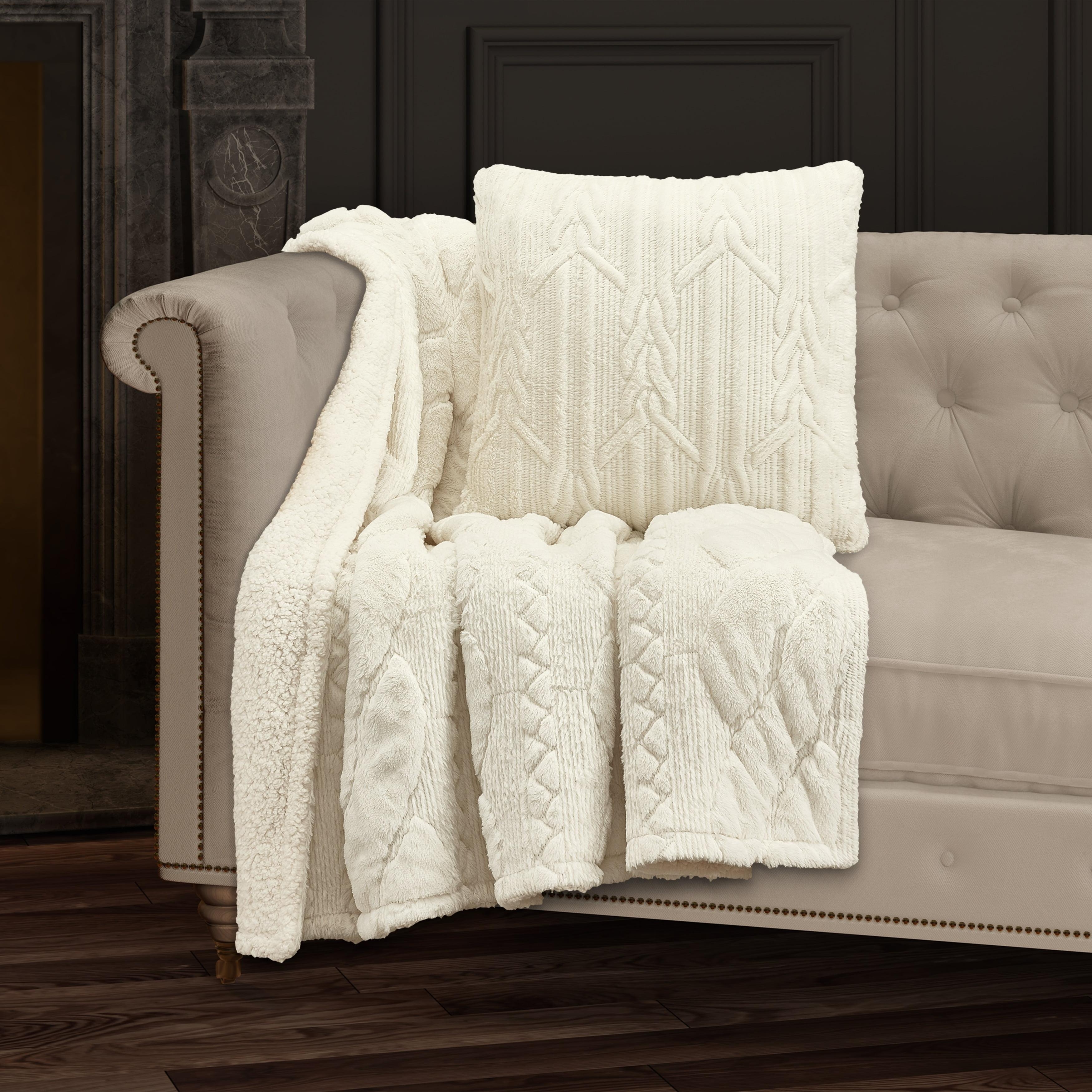 J. Queen New York Cava Tufted Throw White