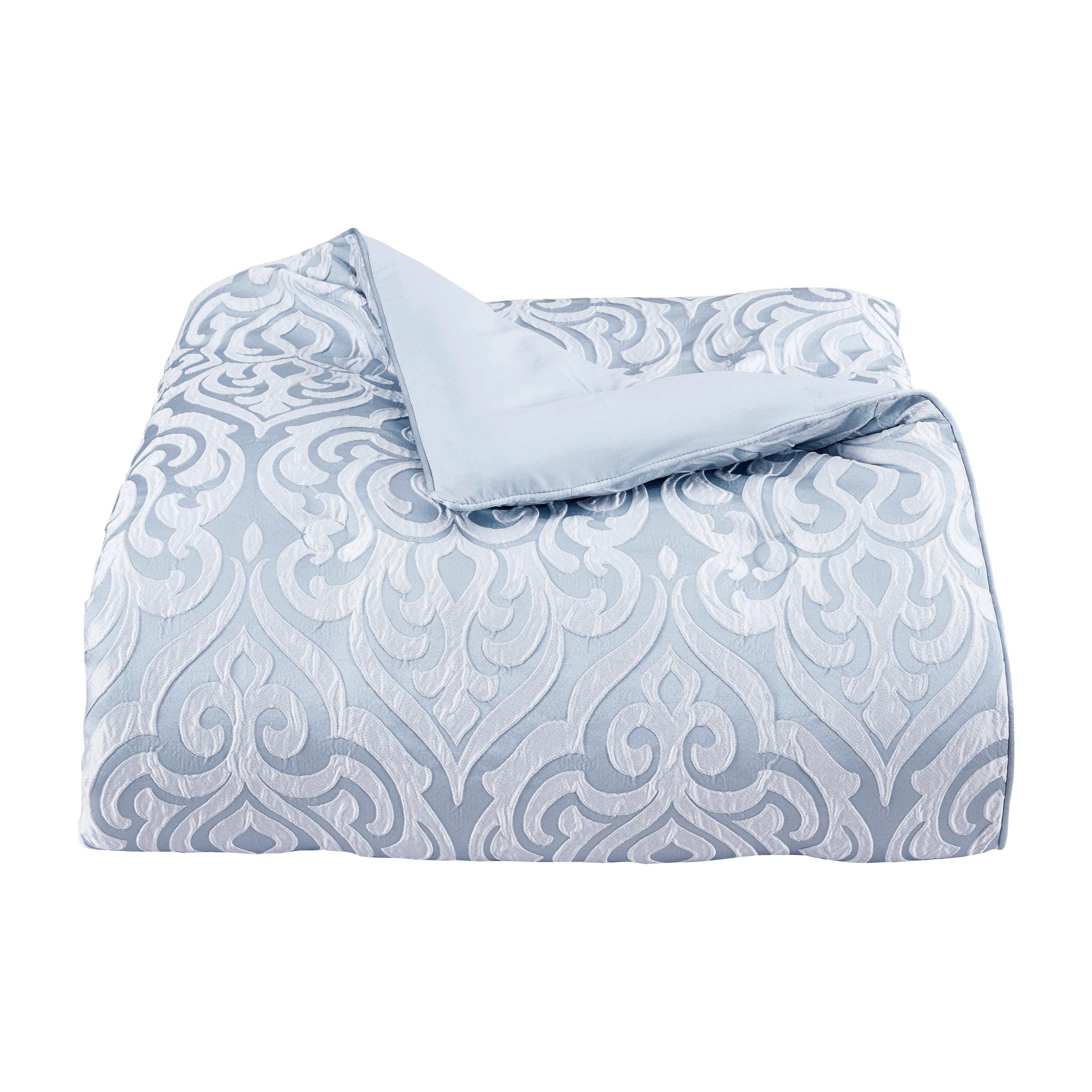 Powder Blue Woven Microfiber Queen Comforter Set