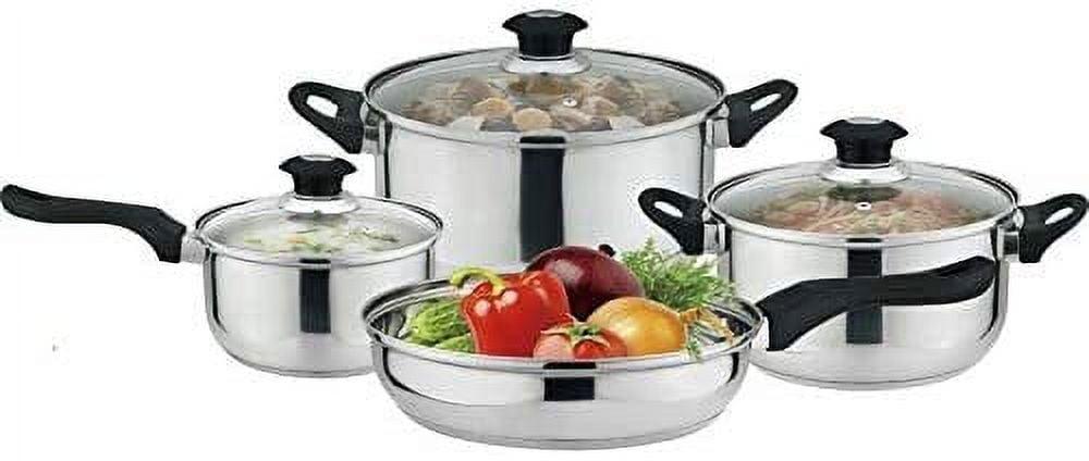 Stainless Steel and Aluminum 7-Piece Non-Stick Cookware Set