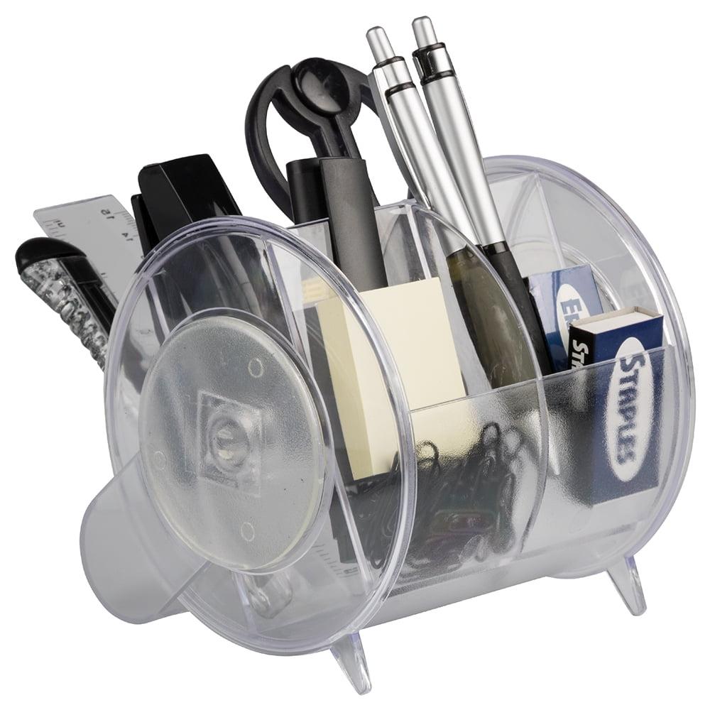 JAM Desk Organizer Supply Set, 5 x 5 x 5, Round, Clear, Sold Individually