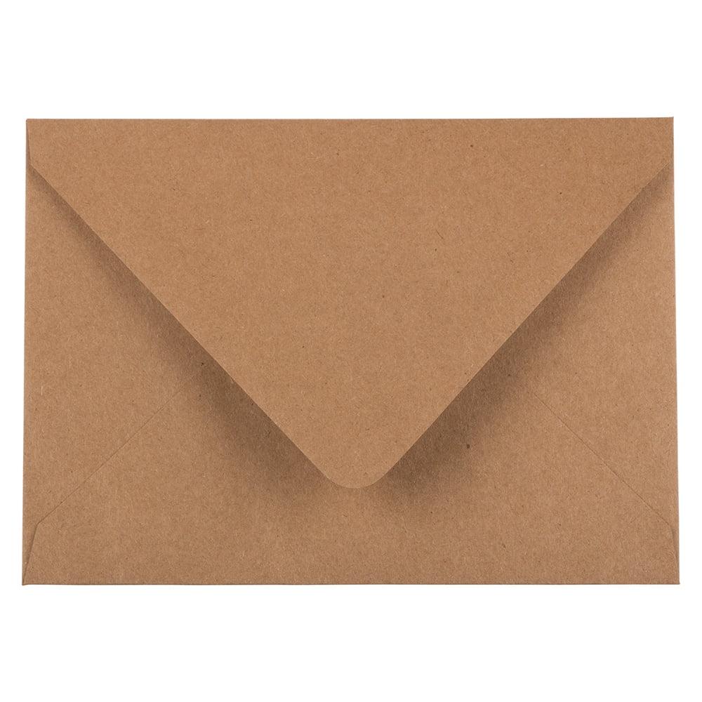 JAM PAPER A6 V-Flap Invitation Envelopes - 4 3/4 x 6 1/2 - Brown Kraft Recycled - 50/pack