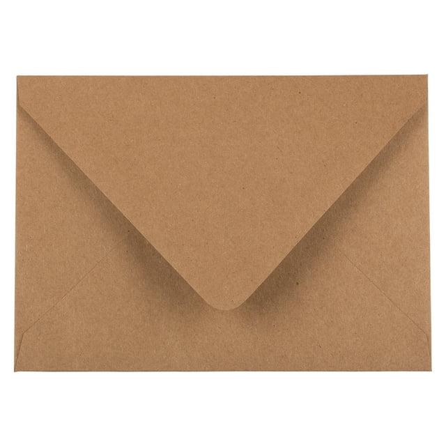 JAM PAPER A6 V-Flap Invitation Envelopes - 4 3/4 x 6 1/2 - Brown Kraft Recycled - 50/pack