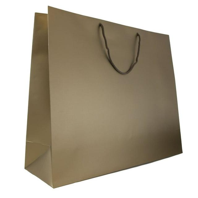 JAM Paper Jumbo Matte Holiday Gift Bags, Bronze, 20 x 16 x 6 inches, 1 per Pack