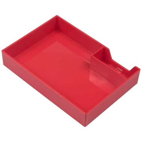 JAM PAPER Stackable Desktop Trays - Red - 1 Top Tray & 2 Letter Trays/Pack