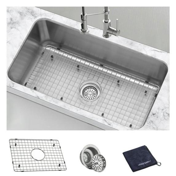 JASSFERRY Undermount Kitchen Sink Single Bowl 32 Inch, 32", 16-gauge Stainless Steel
