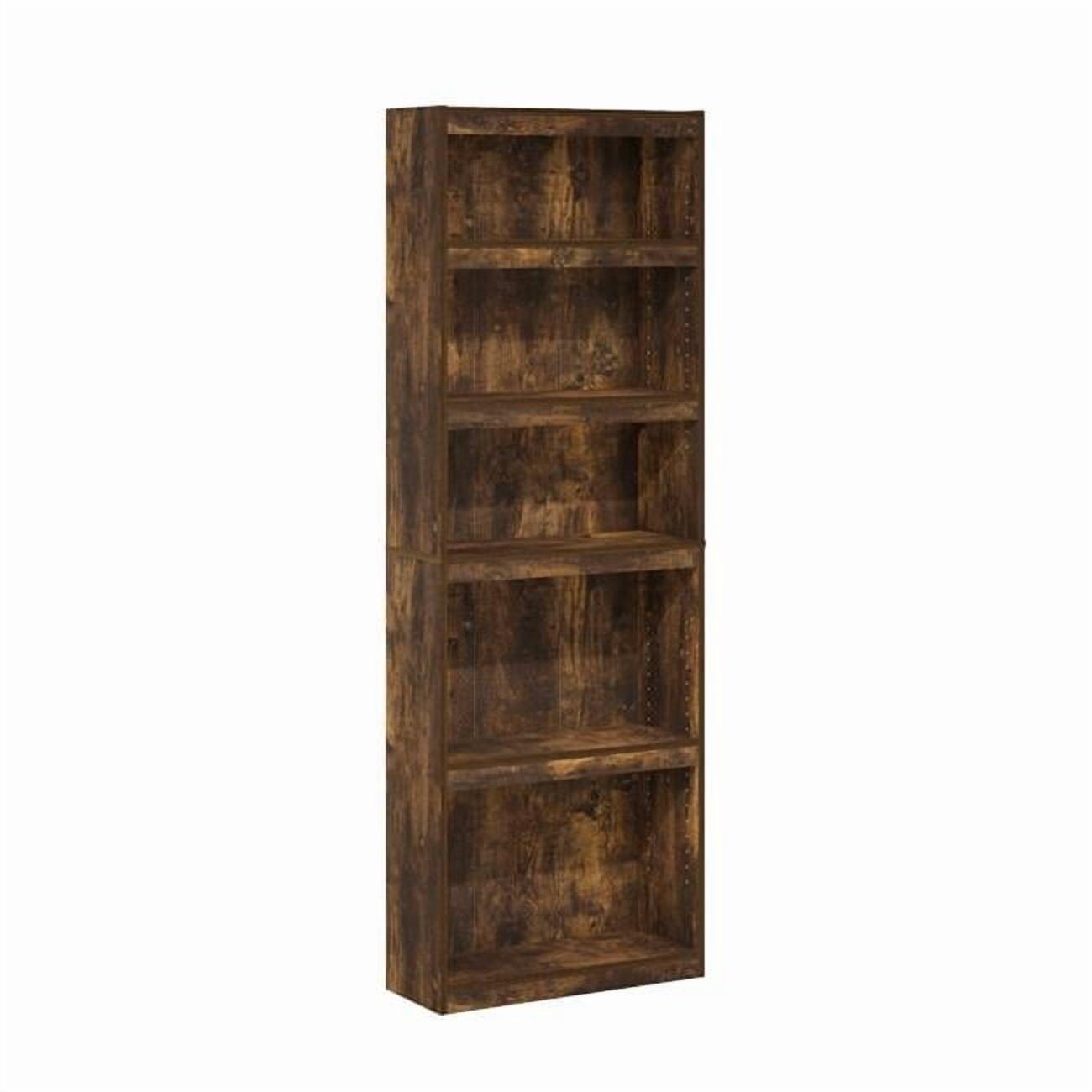 JAYA Enhanced Home 5-Tier Shelf Bookcase, Amber Pine