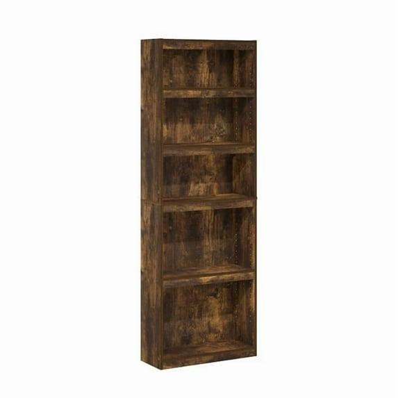 JAYA Enhanced Home 5-Tier Shelf Bookcase, Amber Pine