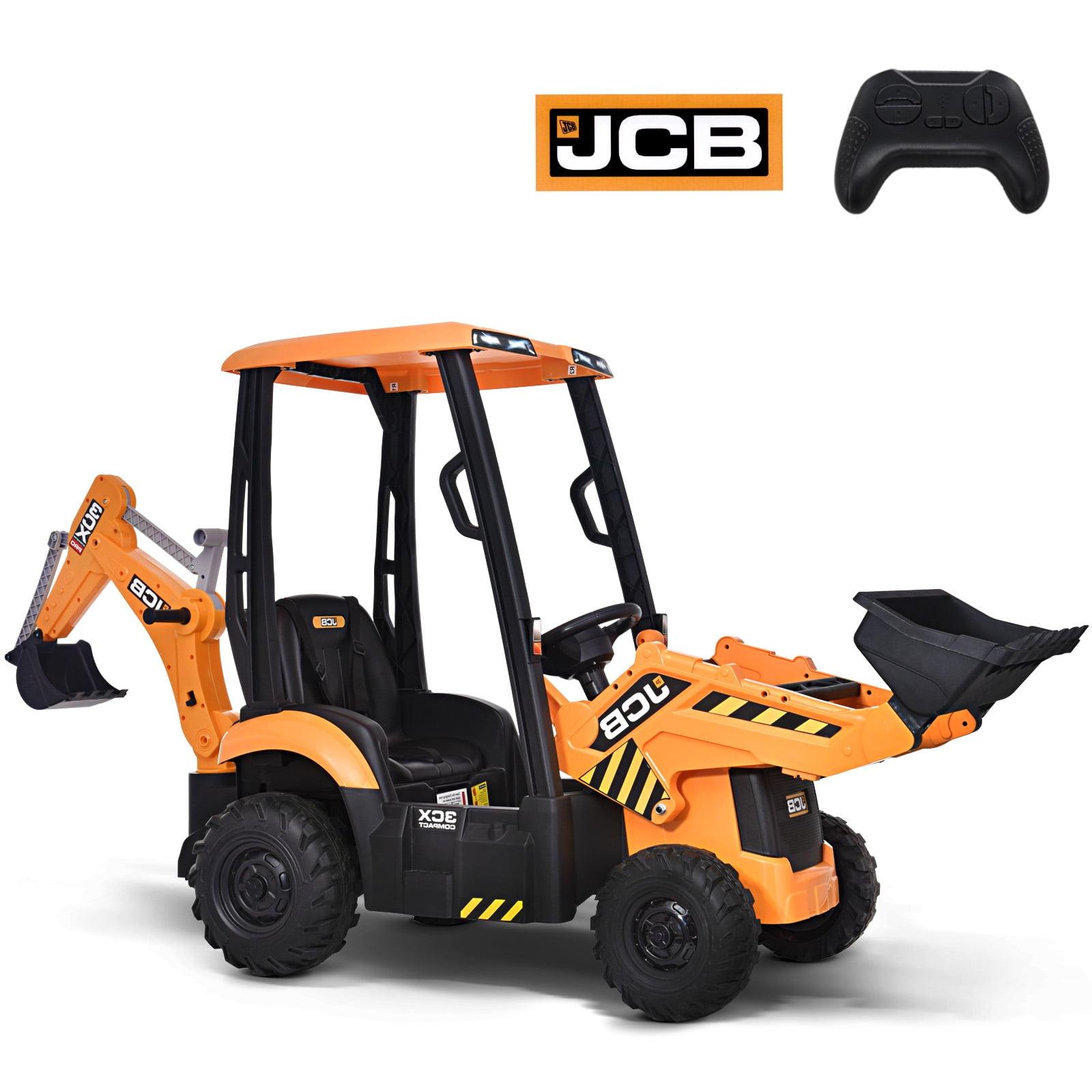 Yellow 12V Kids Ride-On Excavator with Remote Control