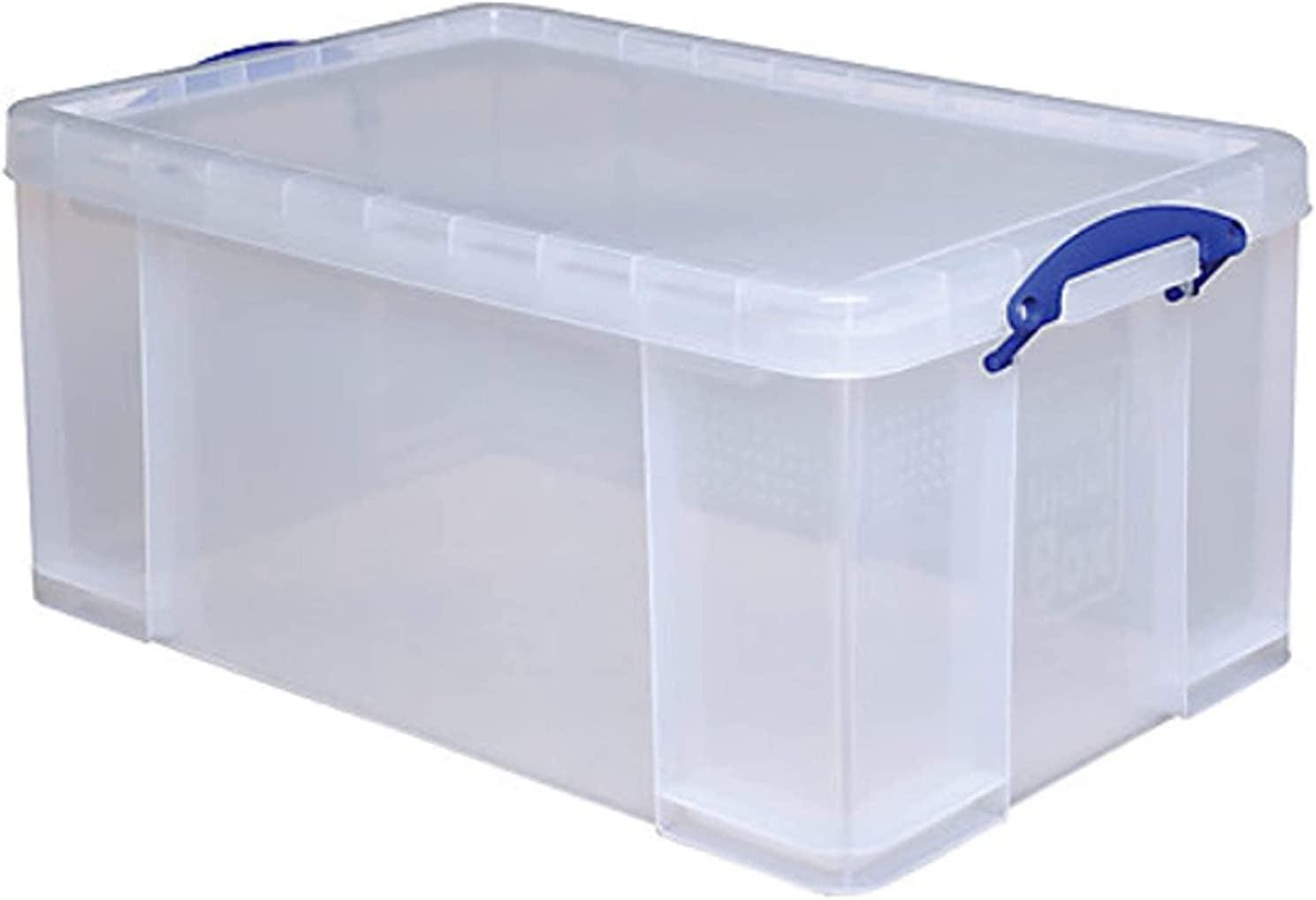 Clear Stackable Polypropylene Storage Box with Locking Lid, 16.9 Gal