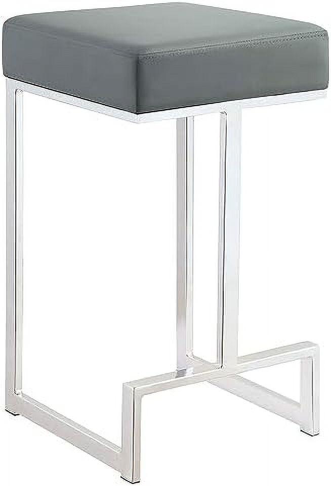 Upholstered Counter Stool with Metal Frame