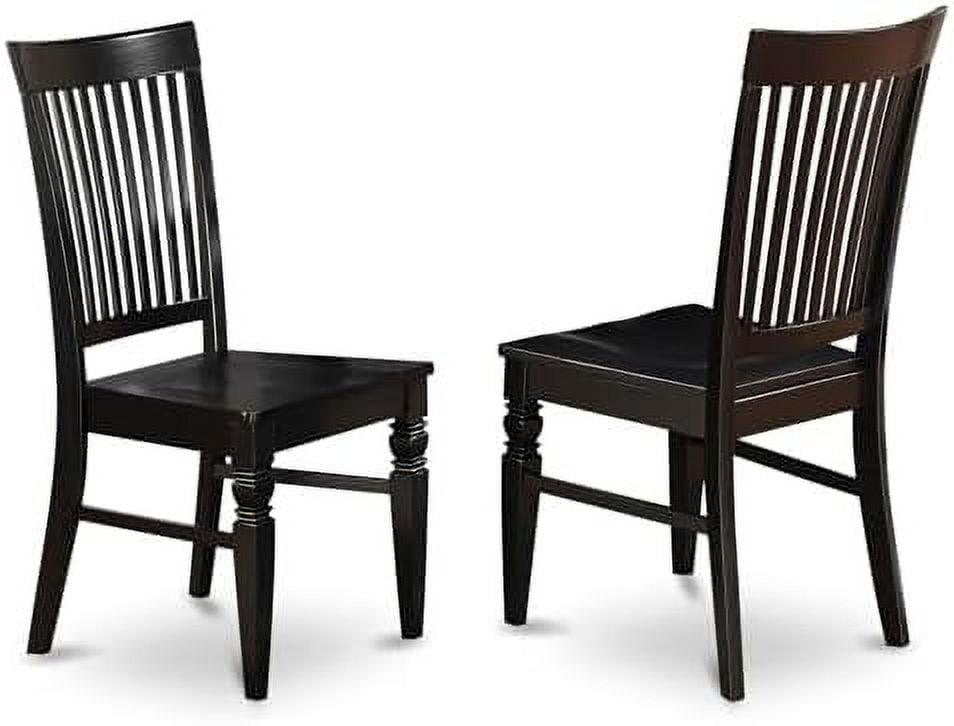 Weston Dining Wood Seat Chair with Slatted Back - Black - Set of 2