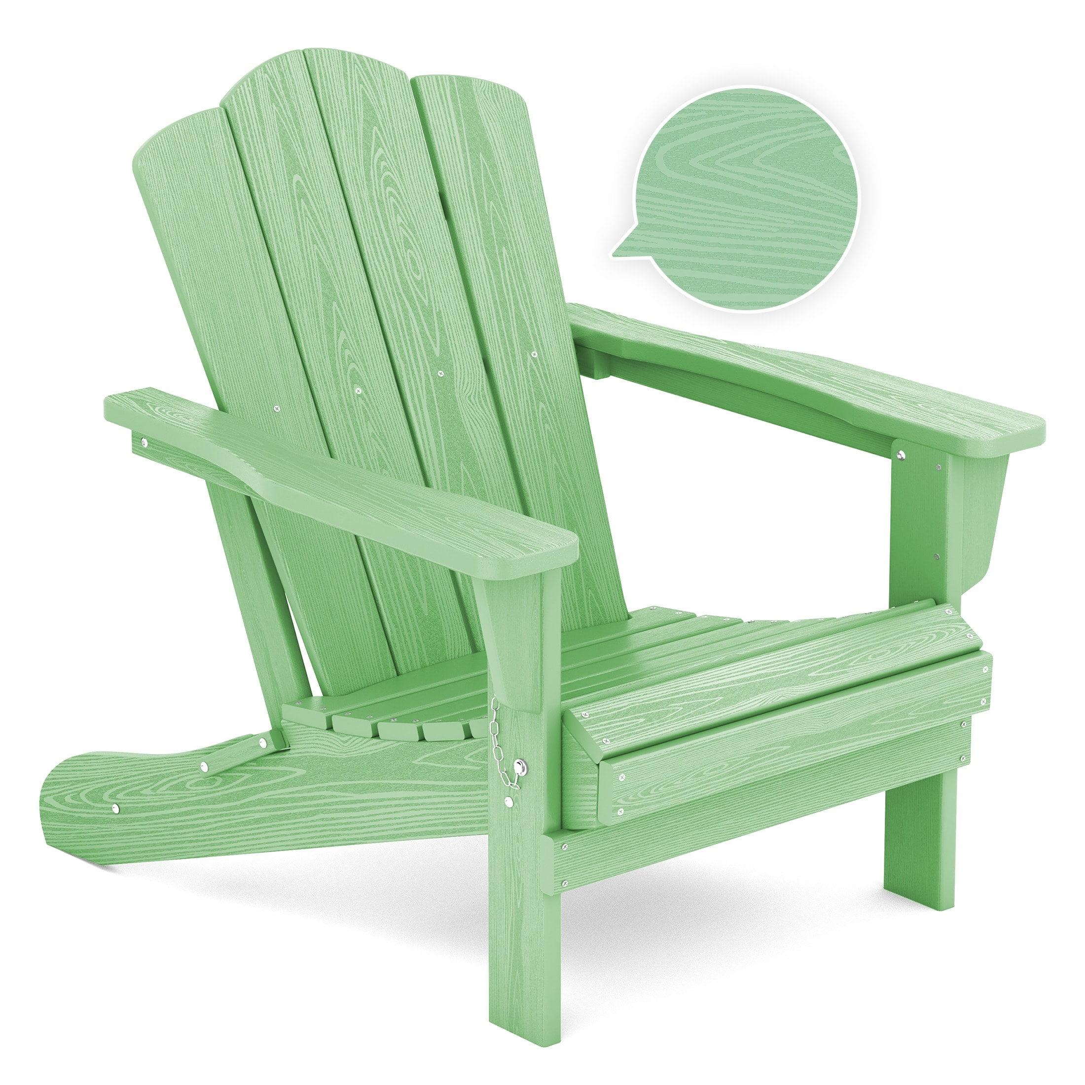 Light Green HDPE Folding Adirondack Chair with Arms