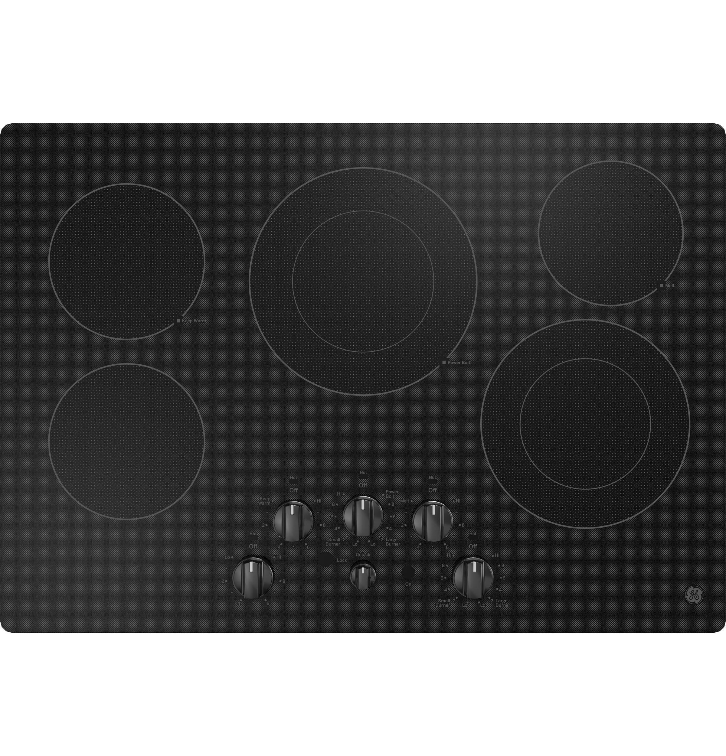 Black 30" Electric Cooktop with 5 Radiant Burners