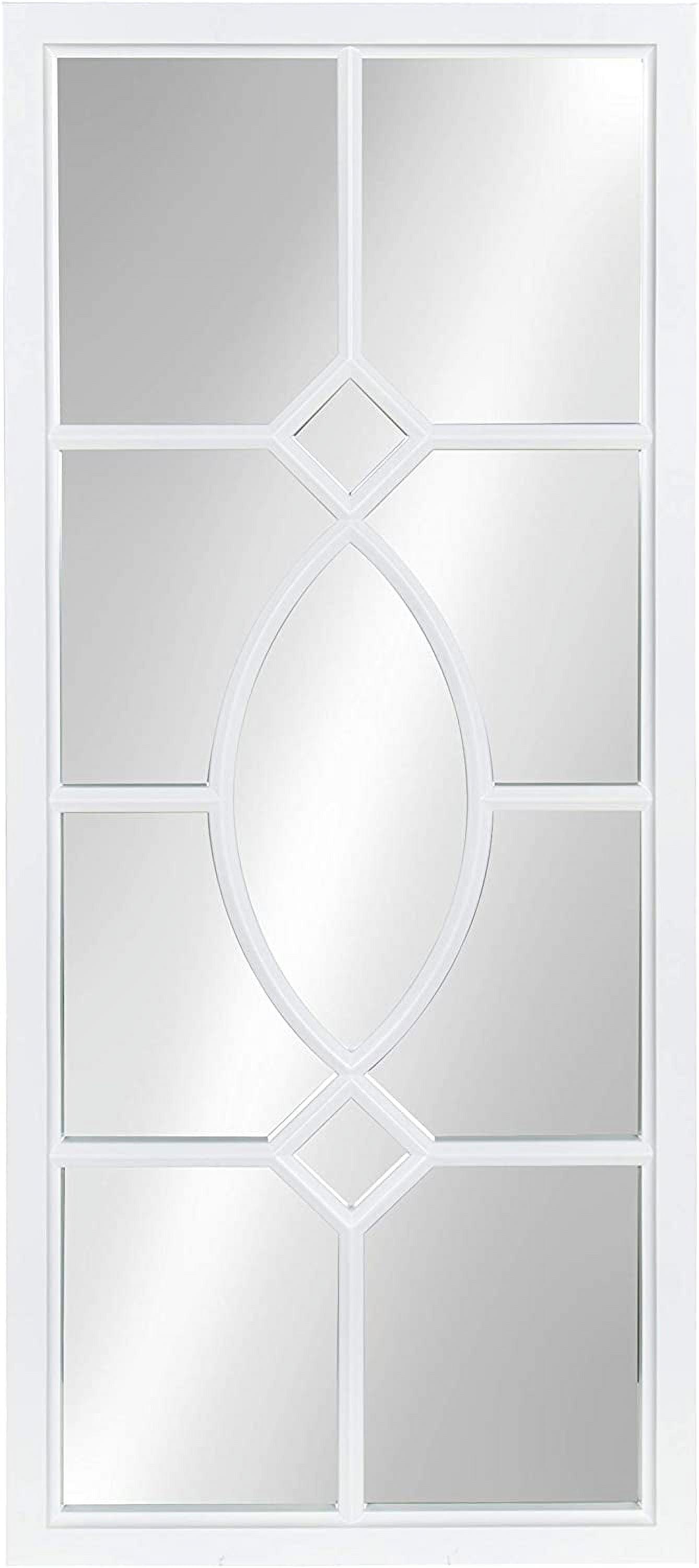 Cassat Full-Length White Windowpane Wall Accent Mirror