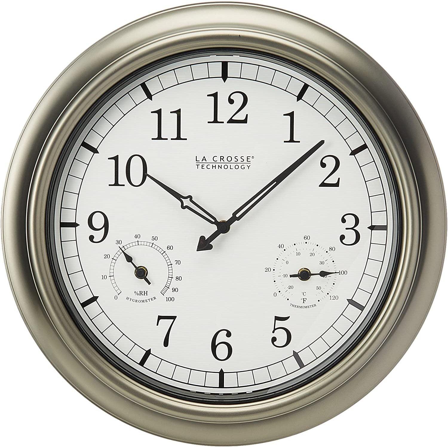 JIAHAO WT-3181PL-Q Quartz Indoor/Outdoor Wall Clock, 18"