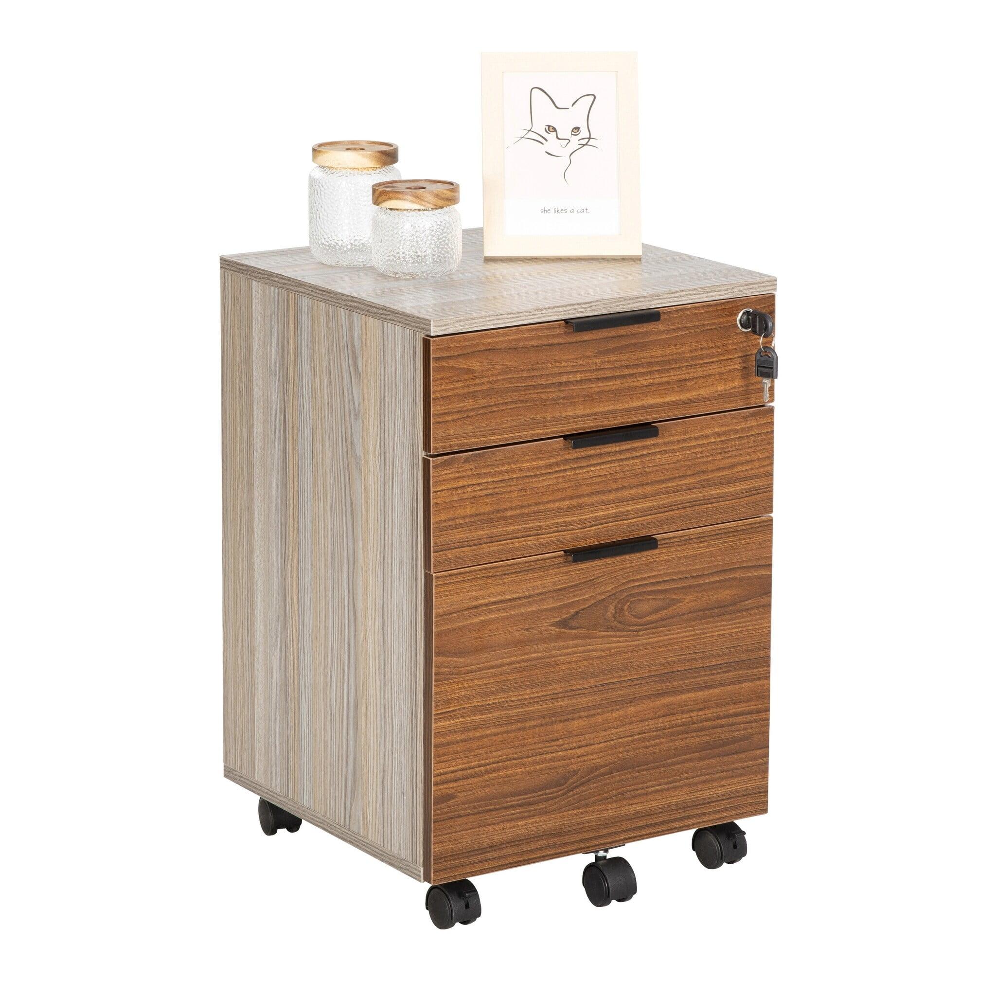 Zipcode Design™ Gosser Home File Cabinet with Wheels - 3-Drawer Mobile Vertical Storage
