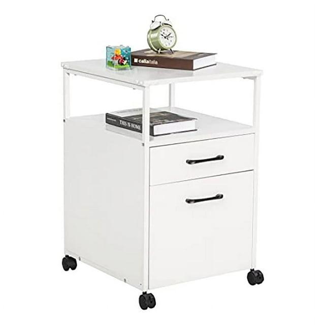 Latitude Run® Mobile Storage Cabinet Organizer with Drawer and Cabinet, Printer Stand with Castors