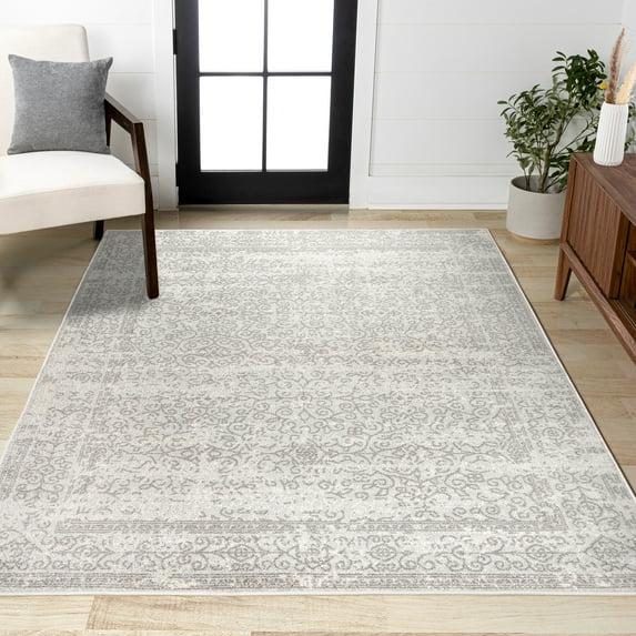 3'x5' Ferro Filigree Charcoal Black and White Area Rug, Gray/Dark Gray - JONATHAN Y