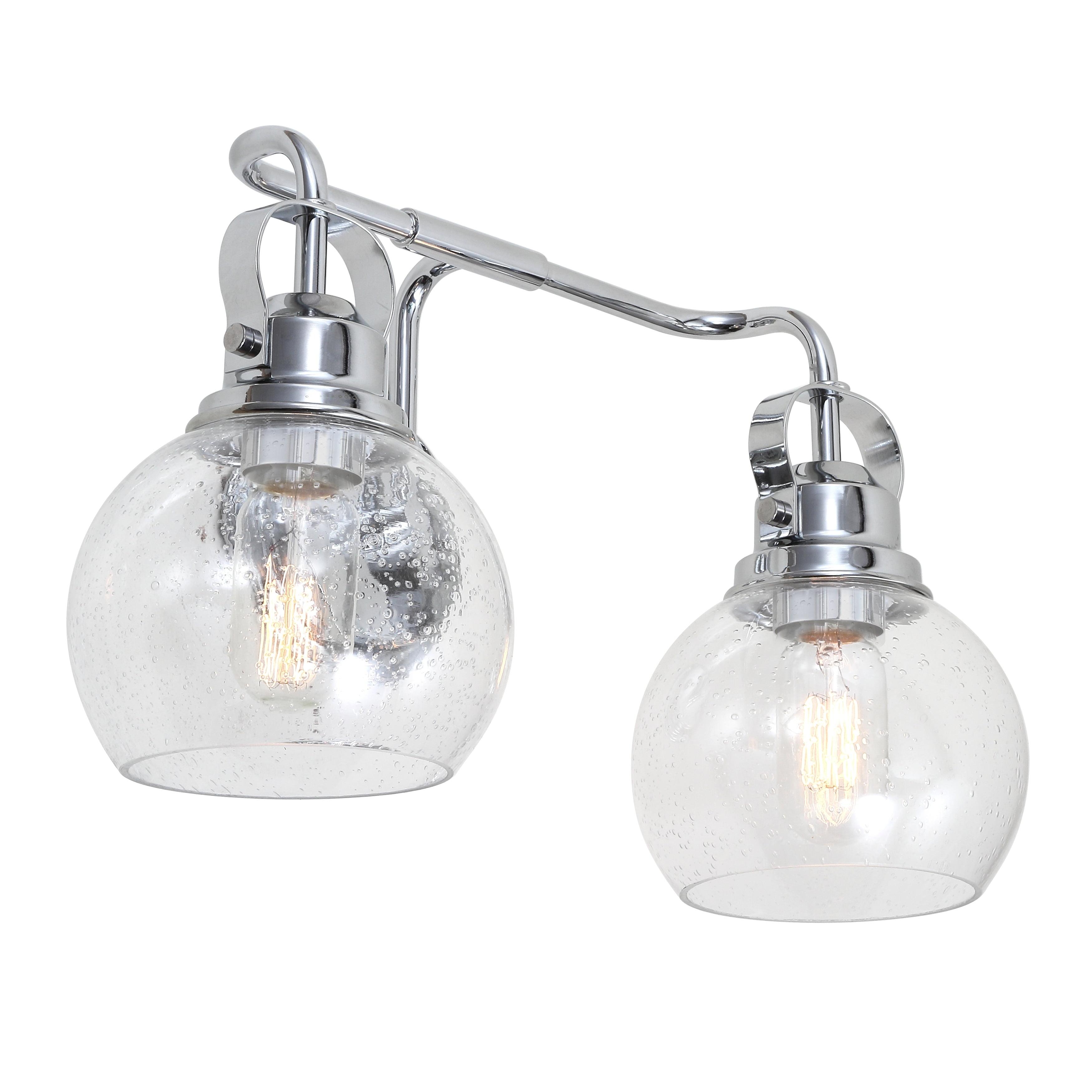 17.25" Metal/Glass Vanity Wall Light, ETL Listed, Bright Bathroom Fixture - JONATHAN Y
