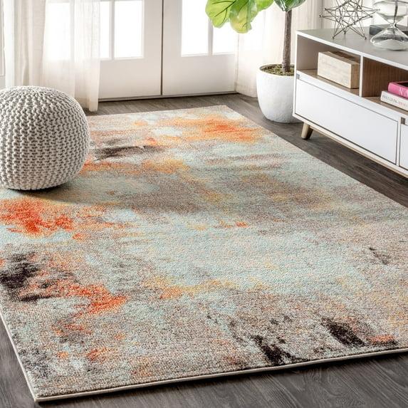 JONATHAN Y Contemporary POP Modern Abstract Vintage Cream/Orange 5 ft. x 8 ft. Area Rug
