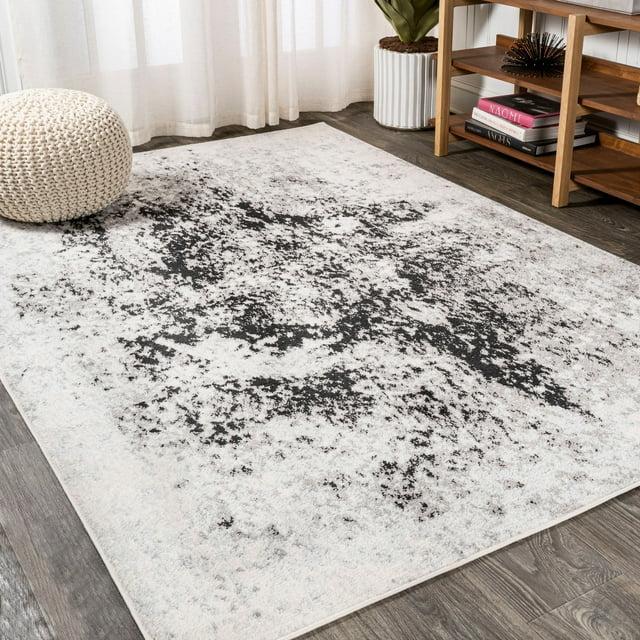 3'x5' Dune Modern Abstract Area Rug, Cream/Gray - JONATHAN Y