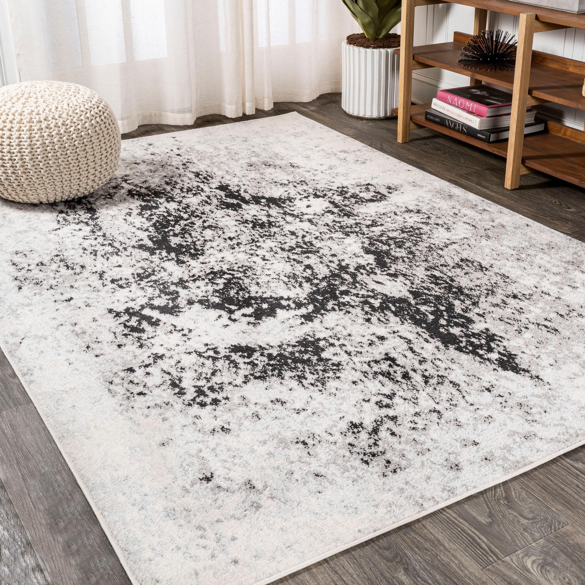 5'x8' Dune Modern Abstract Area Rug, Cream/Gray - JONATHAN Y