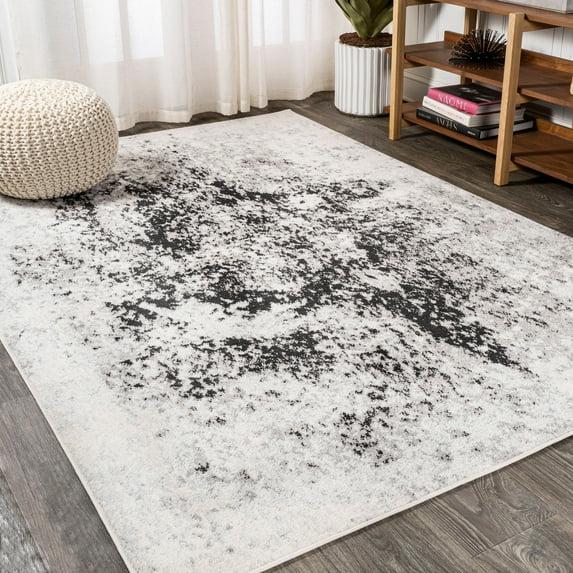 5'x8' Dune Modern Abstract Area Rug, Cream/Gray - JONATHAN Y