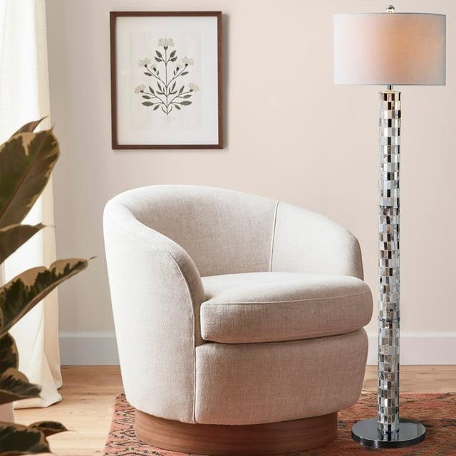 JONATHAN Y JYL1057A Liam 63.5" Seashell Mosaic LED Floor Lamp, Coastal, Traditional for living room, dinning room, bedroom, office Bulb Included, Cream